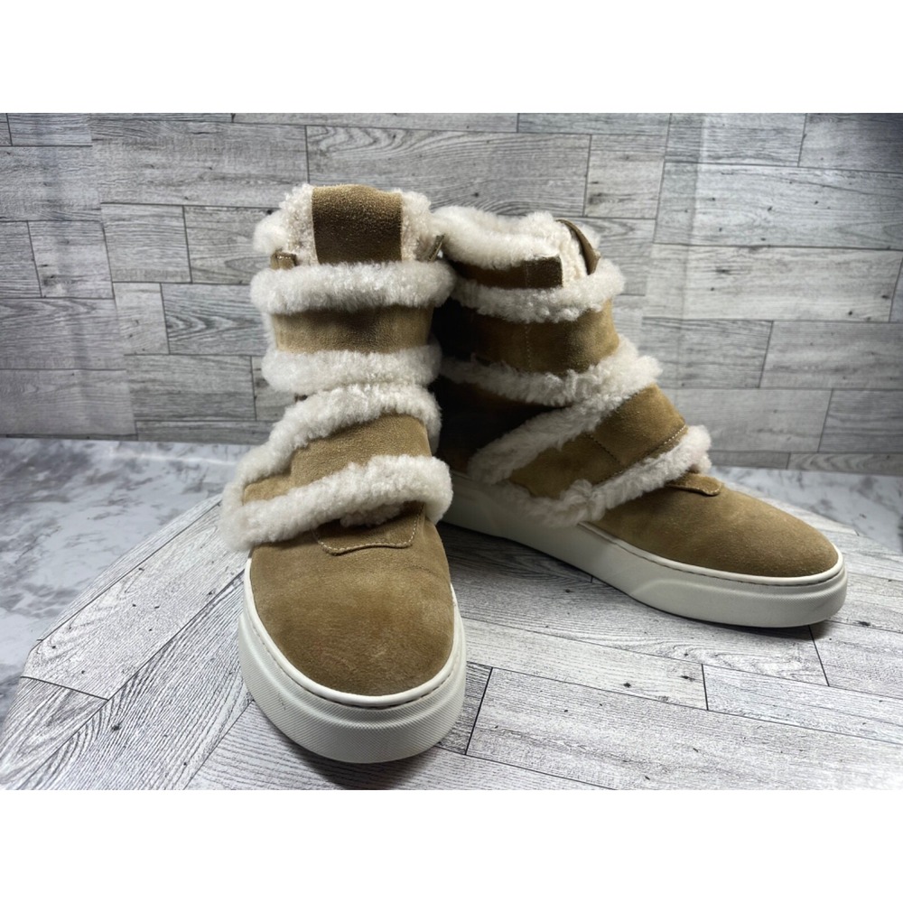M. Gemi The Camilla Boots Women 7.5M Shoes Brown Suede Fur Comfort SlipOn Bootie